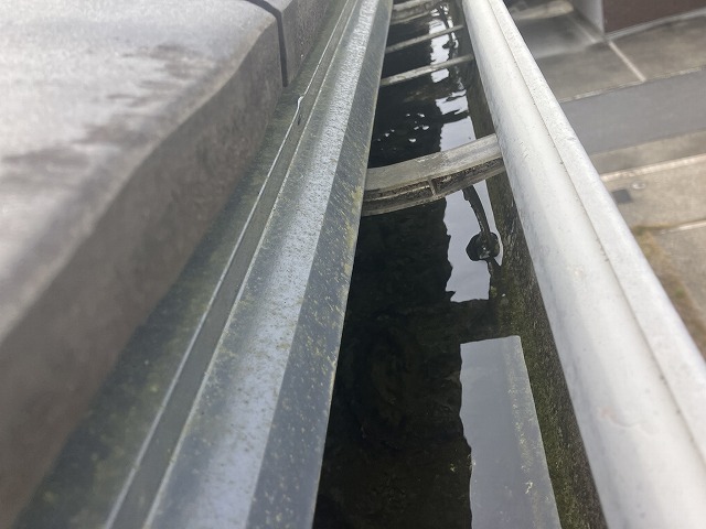 雨水がたまった雨樋